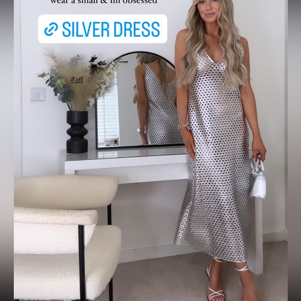 Zara Silver Maxi Dress